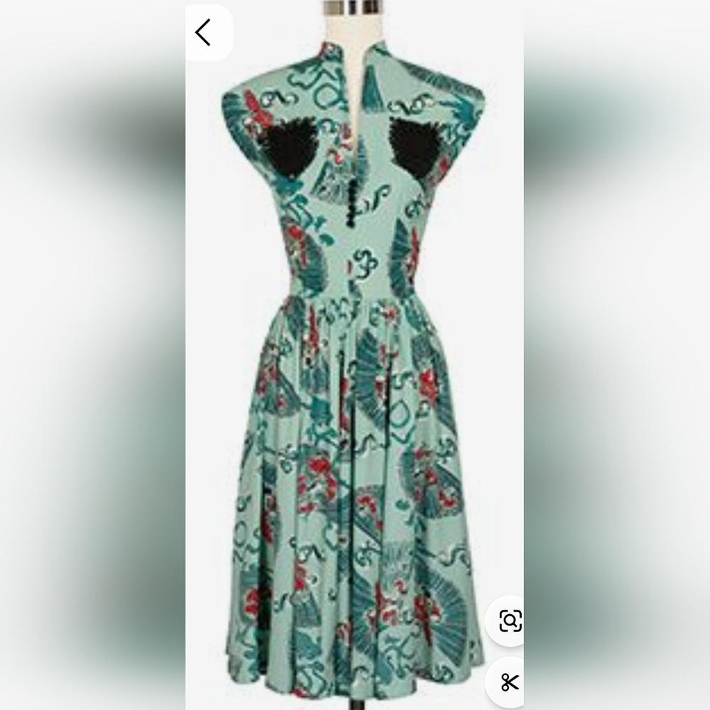 TD Absinthe Fans Day Dress EUC Size 12 Pockets!